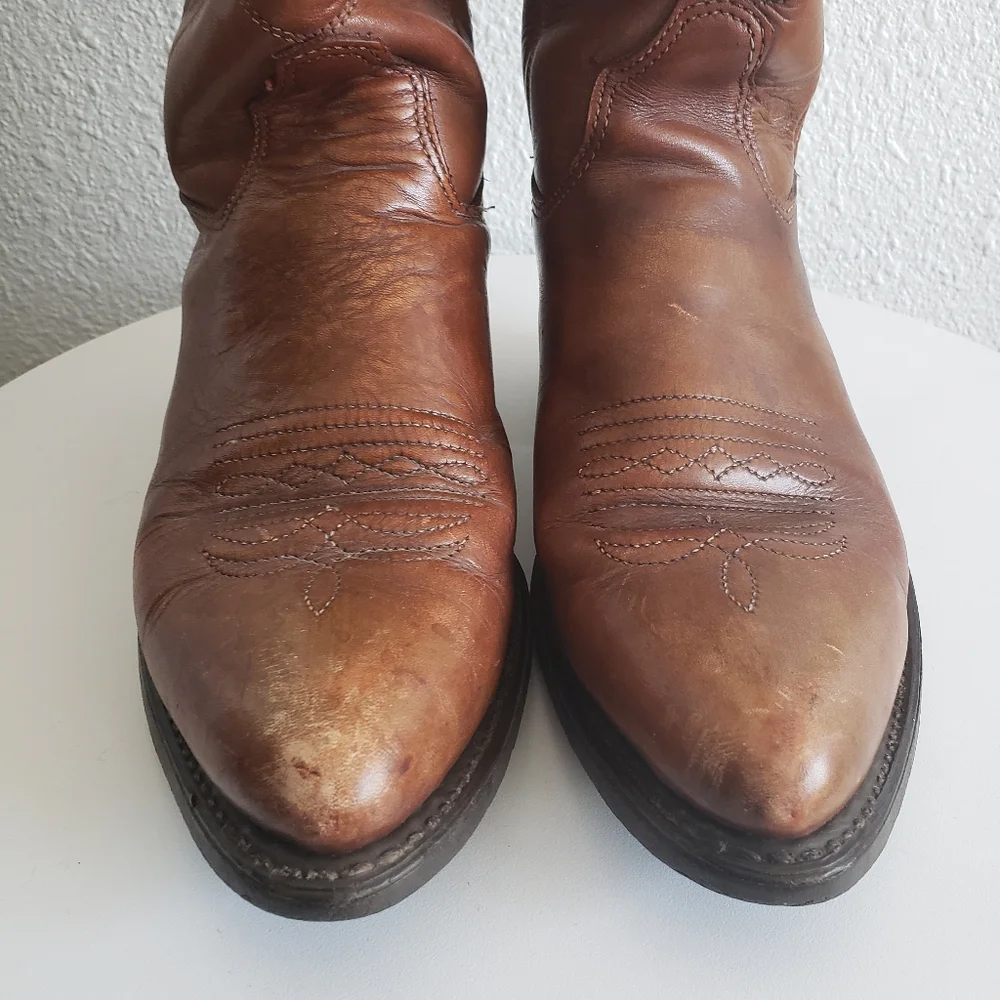 HH Double H Western Cowboy Rodeo Farm Leather Boots